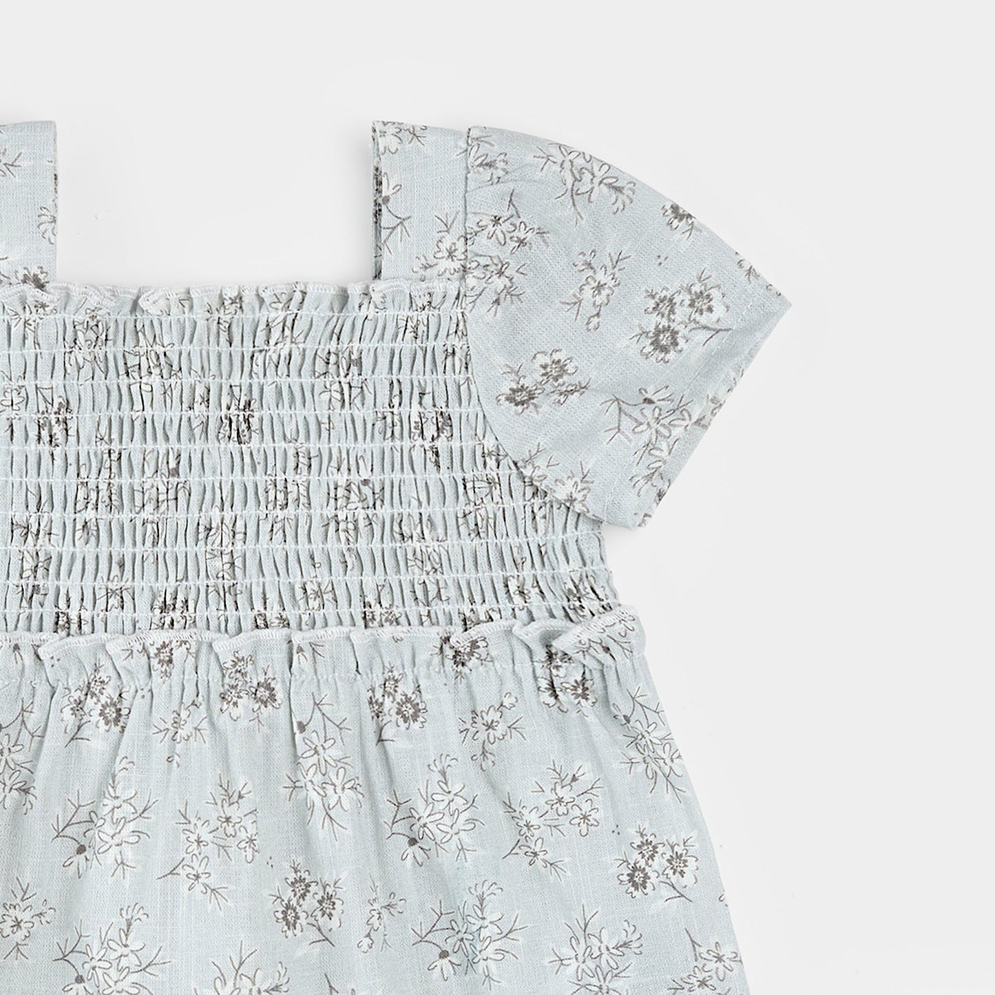 Light Blue Woven Dress + Bloomer Set