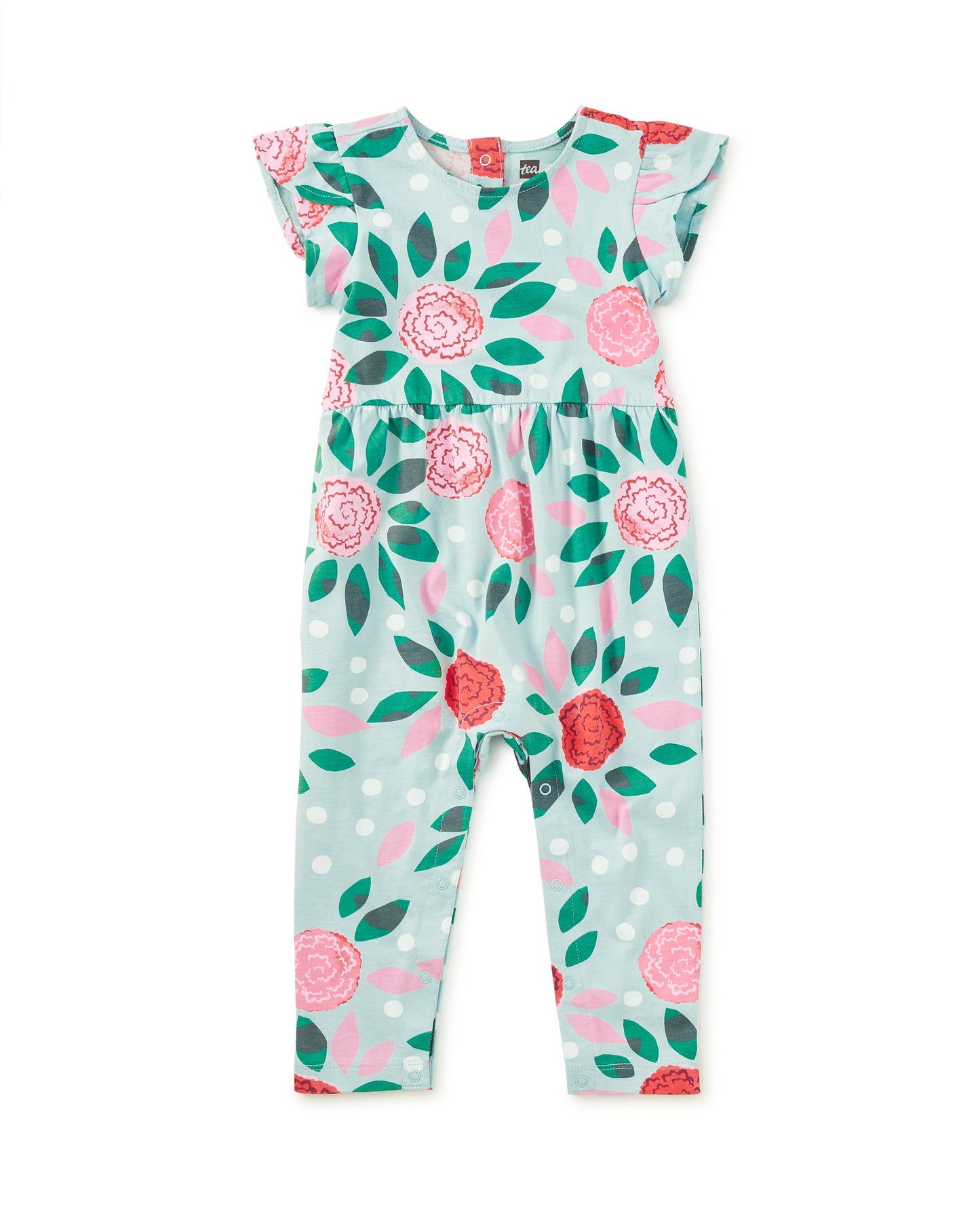 Tulip Sleeve Baby Romper Spinning Carnations