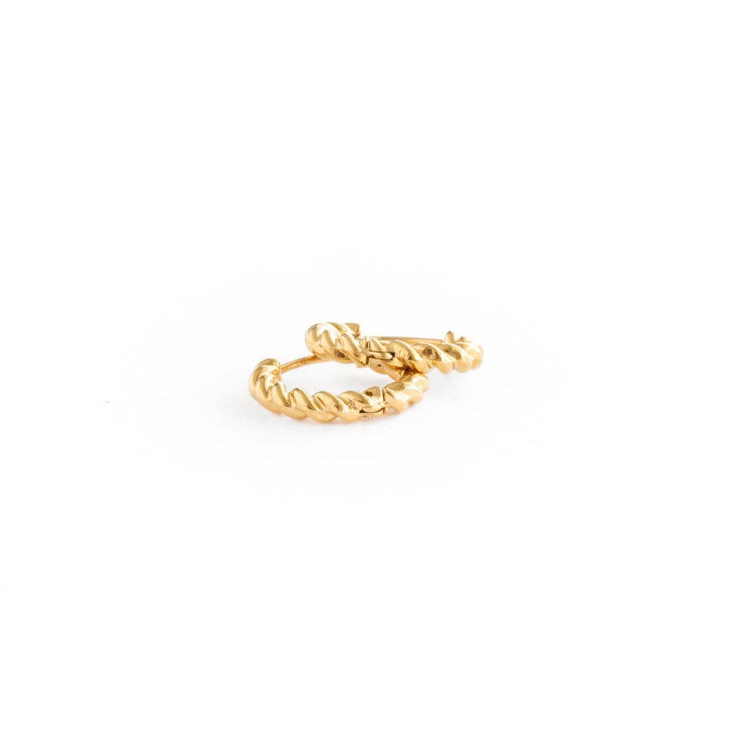 Braided Hoop Earrings - Hypoallergenic, Girl Gift: Gold / Pair