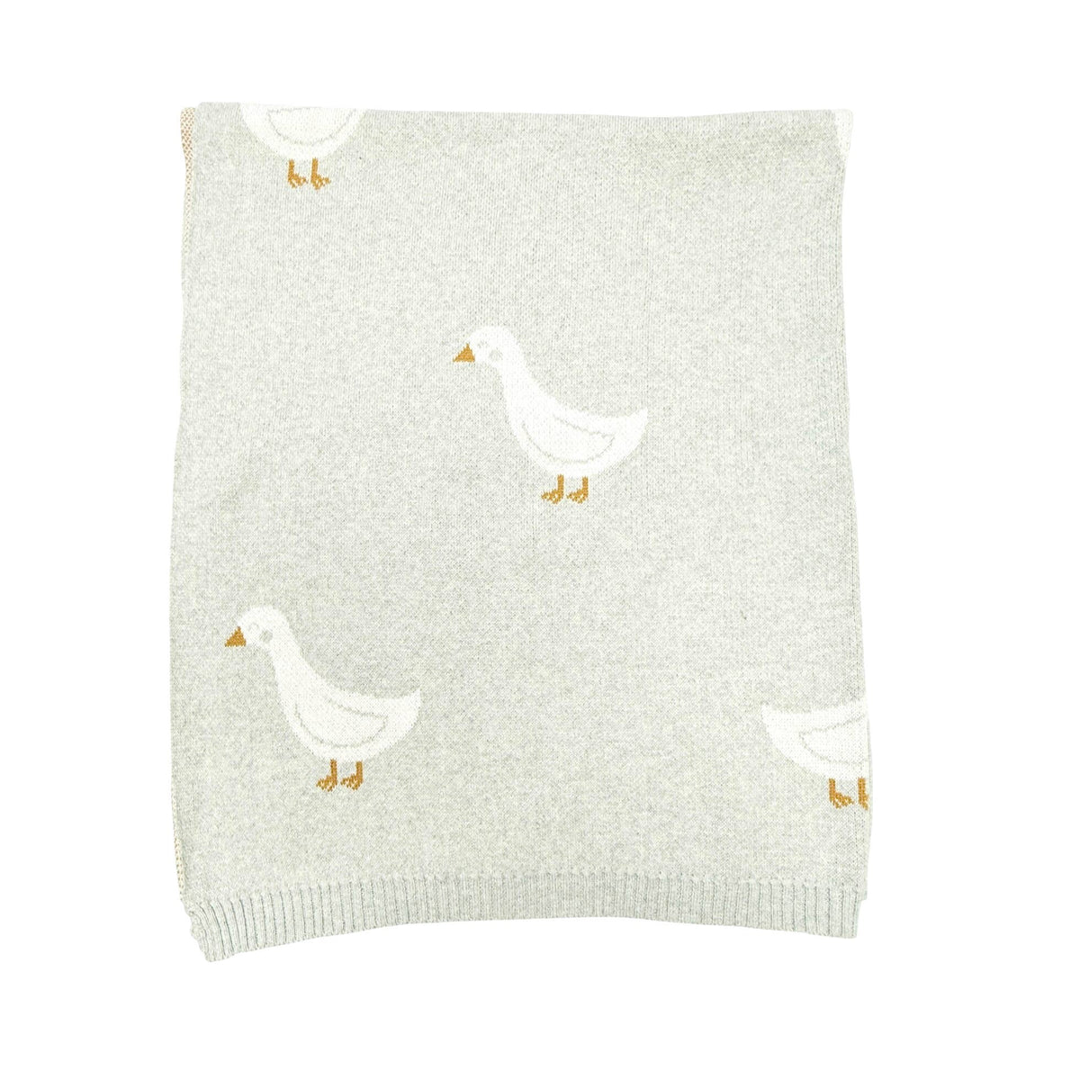 Organic Jacquard Knit Duck Waddle Baby Blanket
