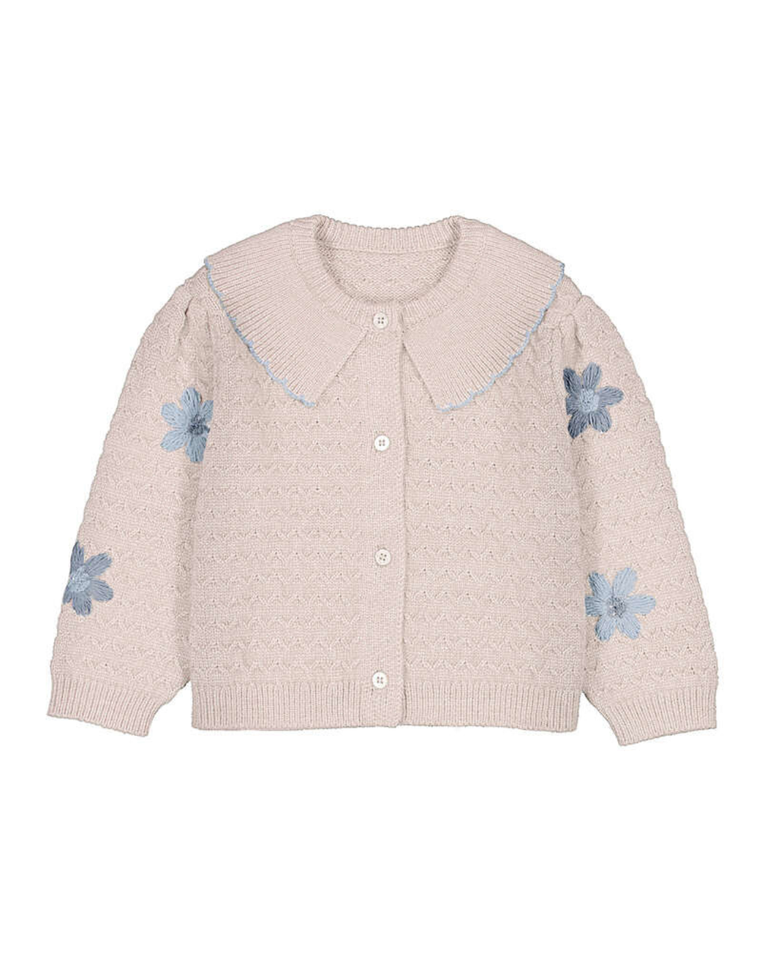 Floral- Embroidered Cardigan- Seed