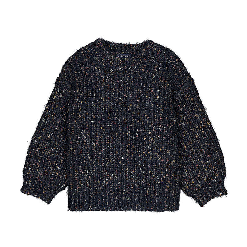 Tweed-knit Sweater- Ink