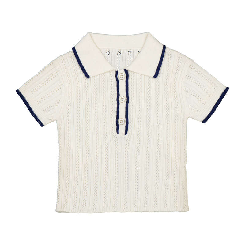 Crochet White Baby Polo