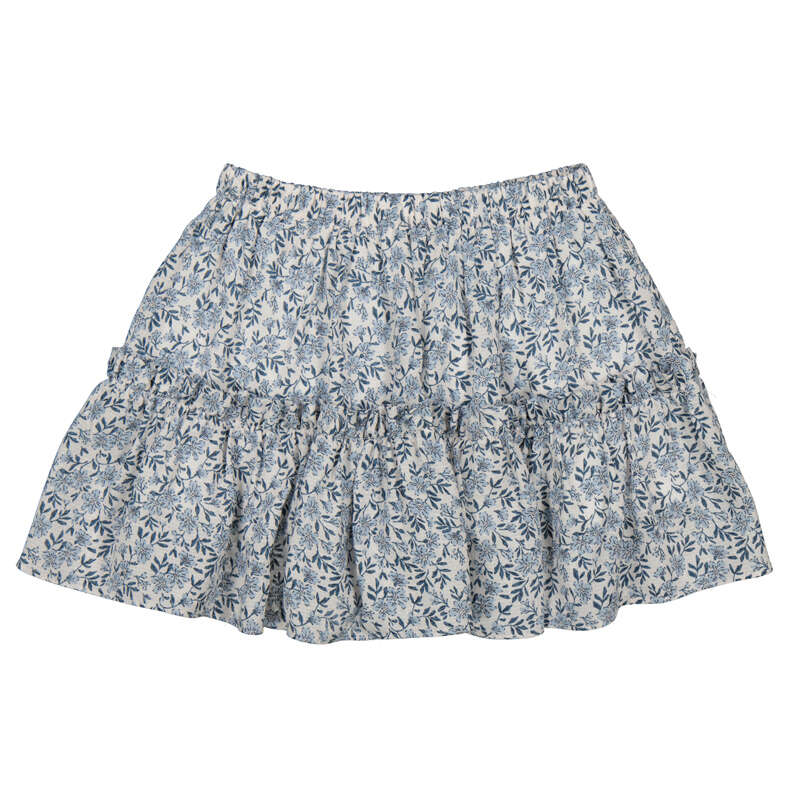Sky Blue Floral Dobby Skirt