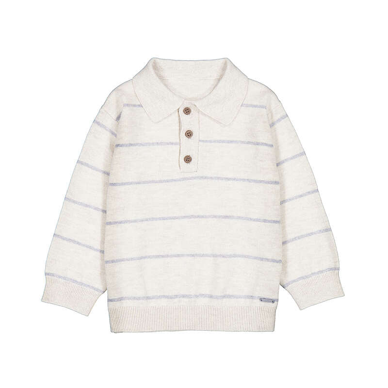 Long Sleeve Knit Polo- H.Stone