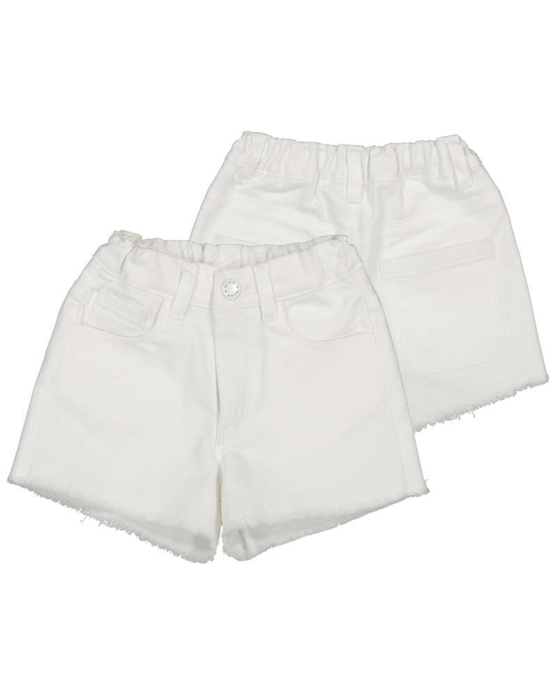 White Basic Twill Shorts