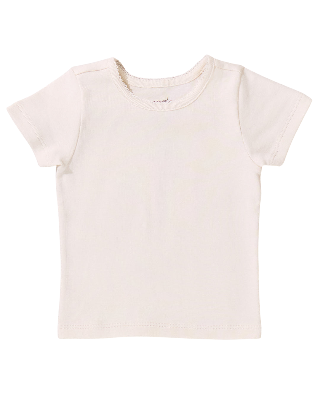 Cream Ribbed Tee Shirt