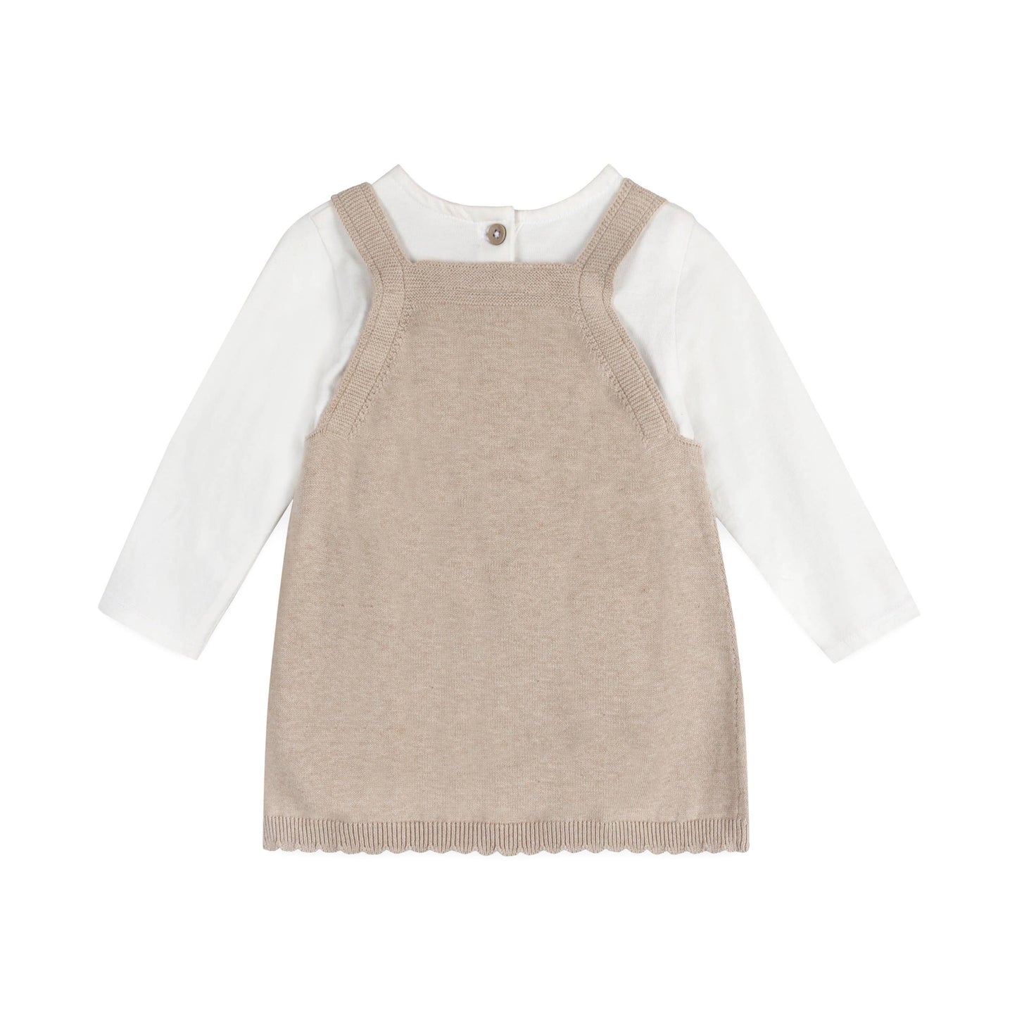 Bunny 3D Ears Applique Baby Knit Tunic Dress Set