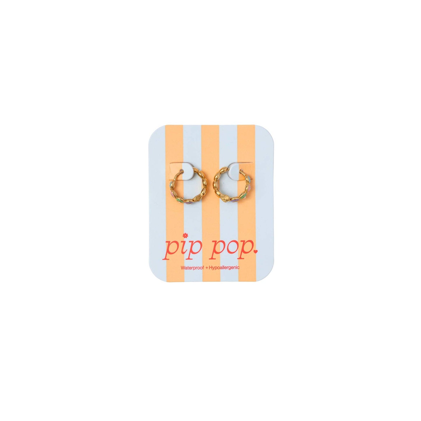 Rainbow Enamel Hoop Earrings - Hypoallergenic