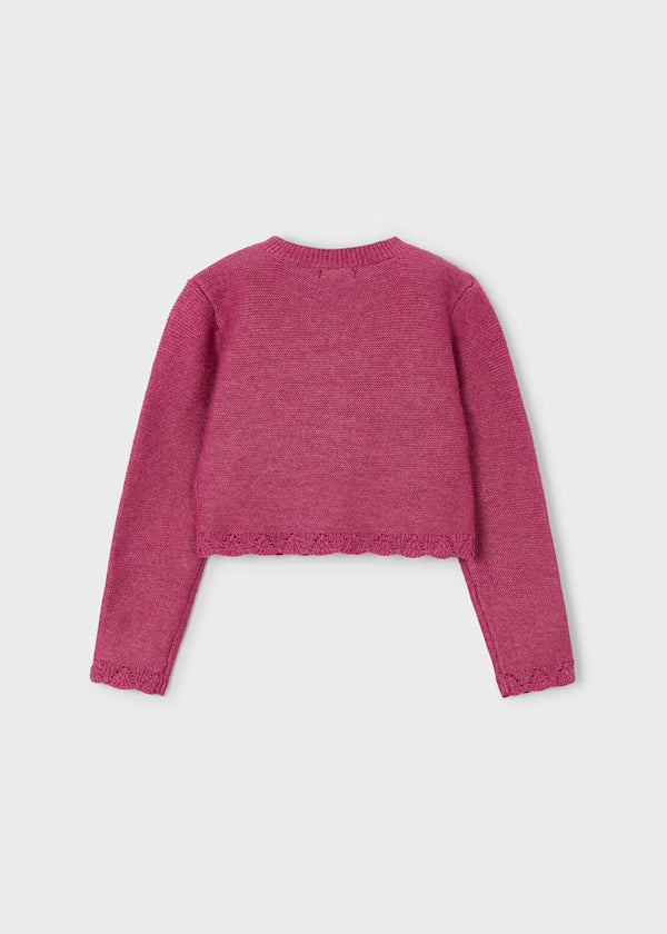 Knit Link Cardigan Cherry
