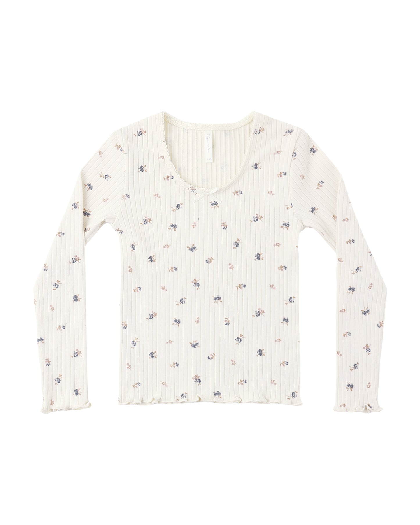 Natural Ditsy Ribbed Long Sleeve Shirt