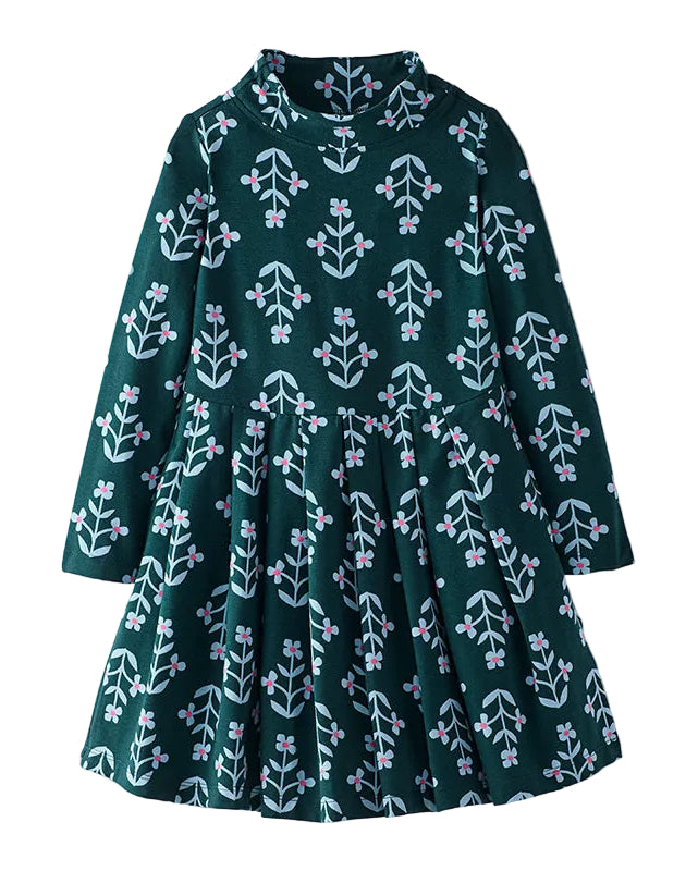 Mockneck Skater Dress with Pockets