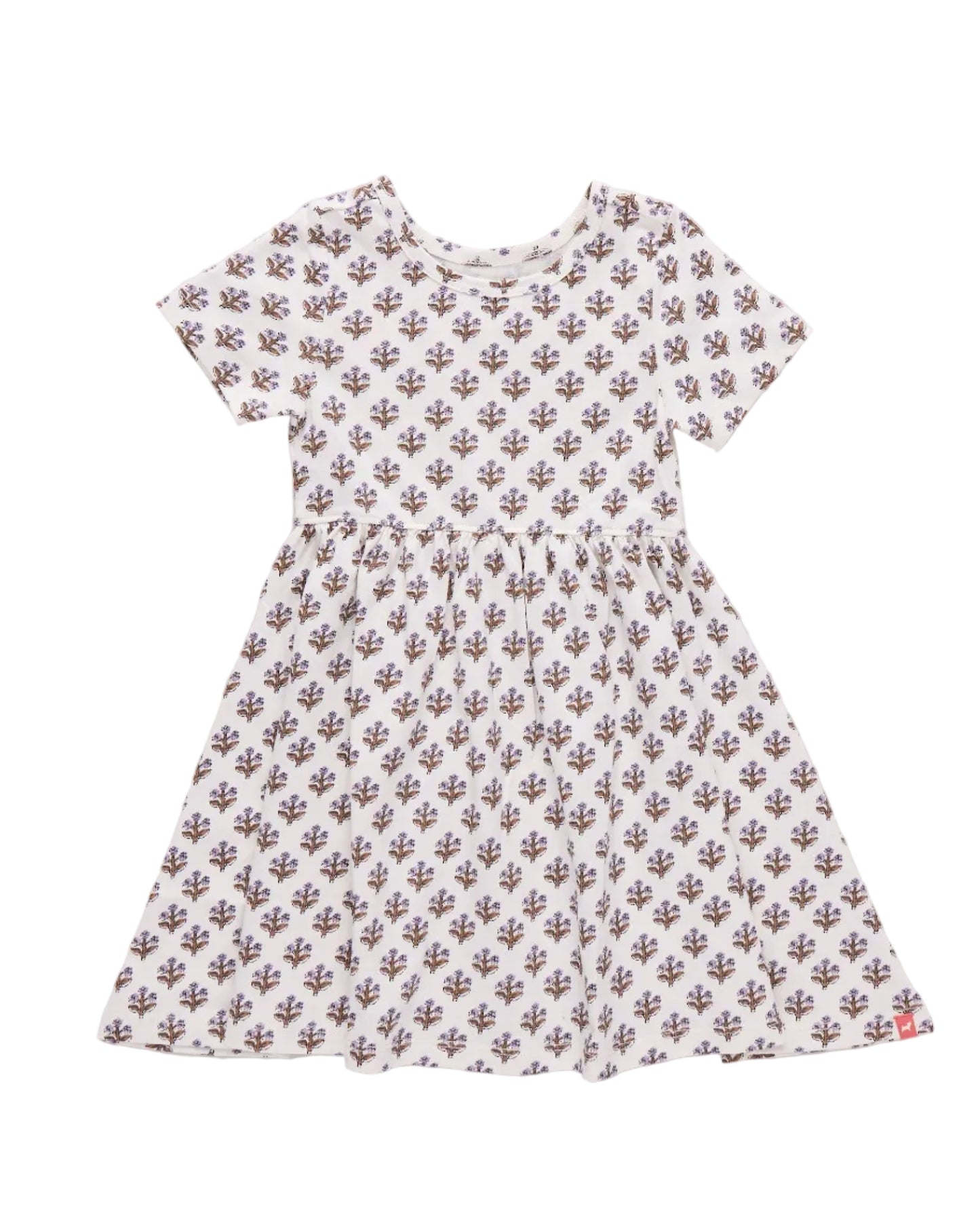 Sunny Dress - Mini Lavender Block Floral Print