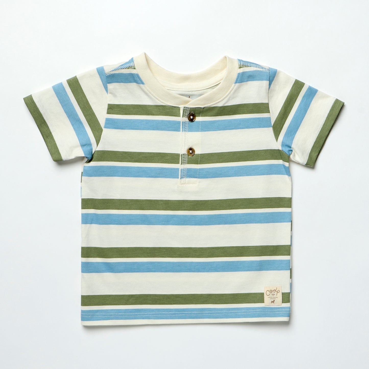 Scout Henley - Green and Blue Stripe