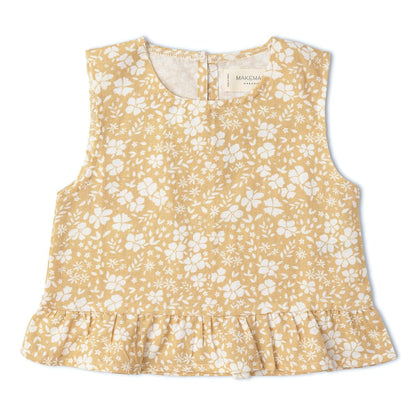 Ruffle Top and Pant Set- Yellow Blossom