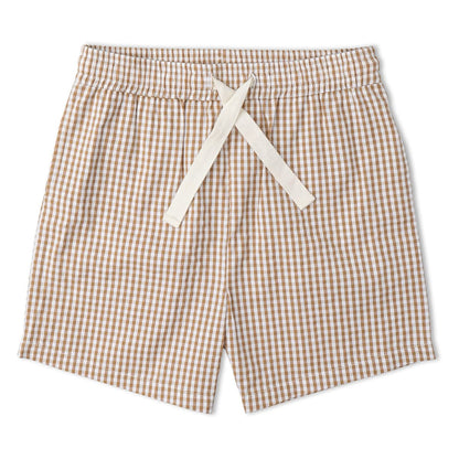 Top & Short Set- Caramel Check