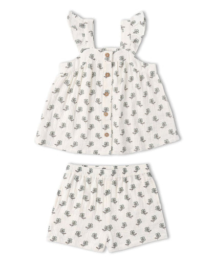 Flutter Top & Shorts Set- Poppy