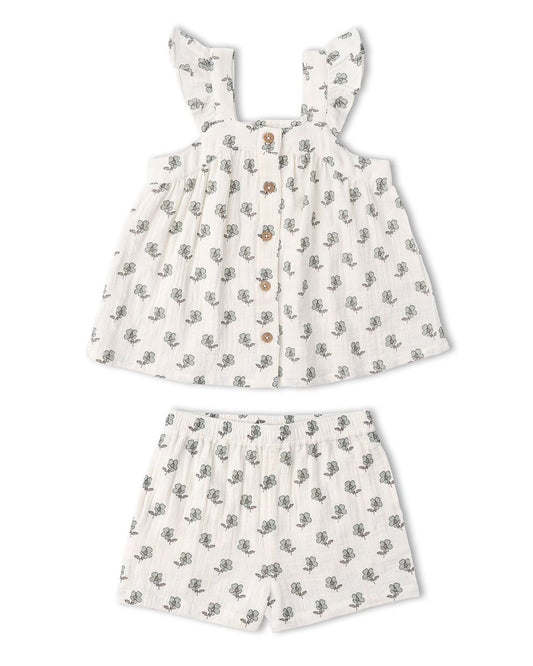 Flutter Top & Shorts Set- Poppy