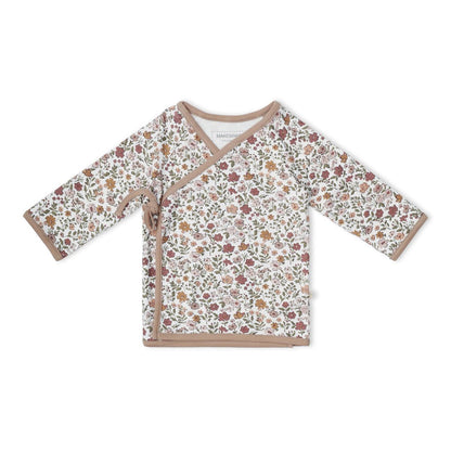 Organic Kimono Top & Footed Pants Set - Woodland Sprig