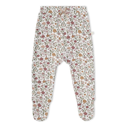Organic Kimono Top & Footed Pants Set - Woodland Sprig