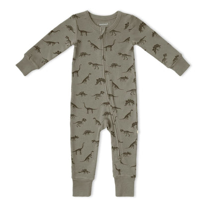 Organic 2-Way Zip Romper - Dinos