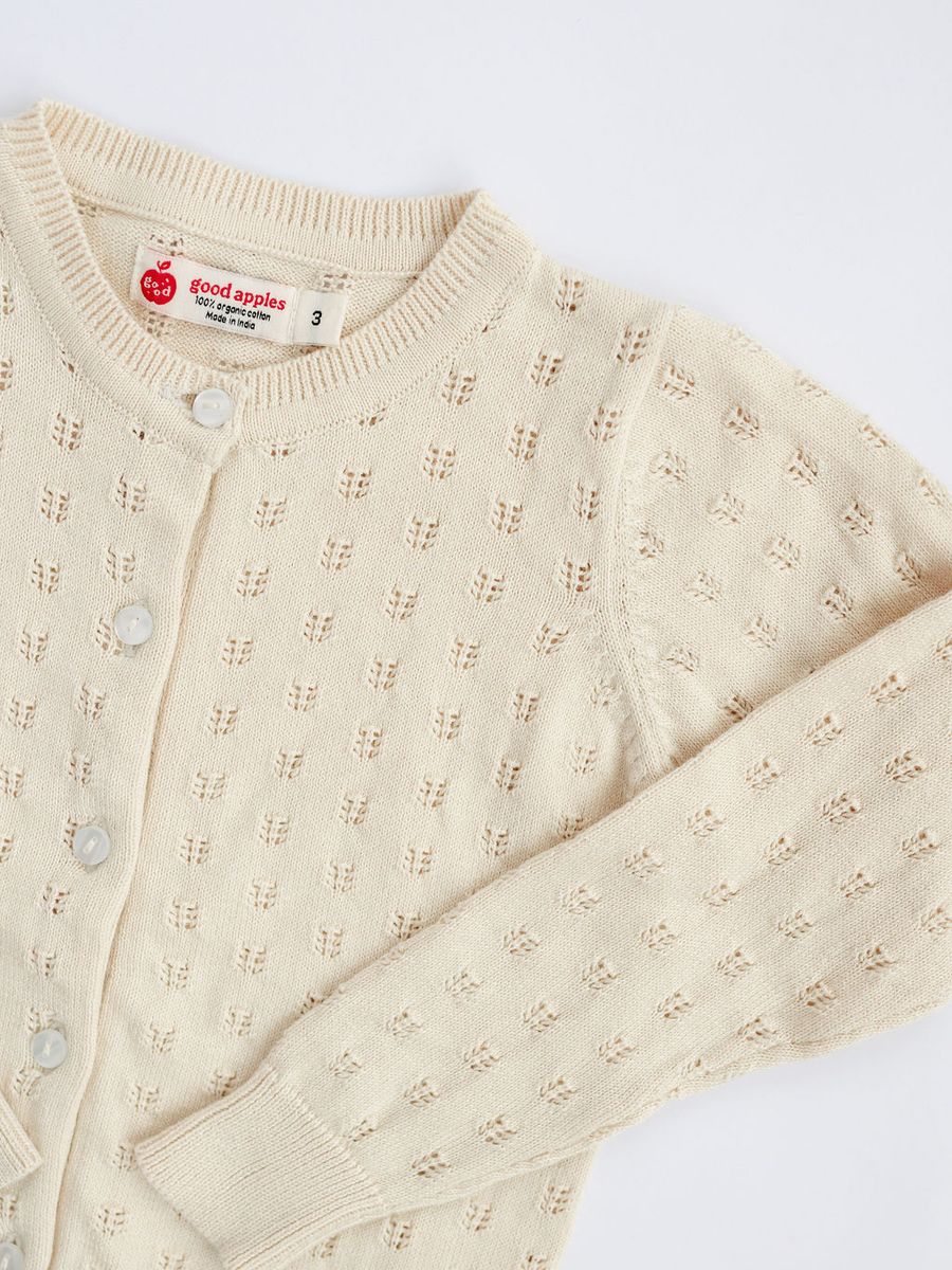 Pointelle Ivory Cardigan