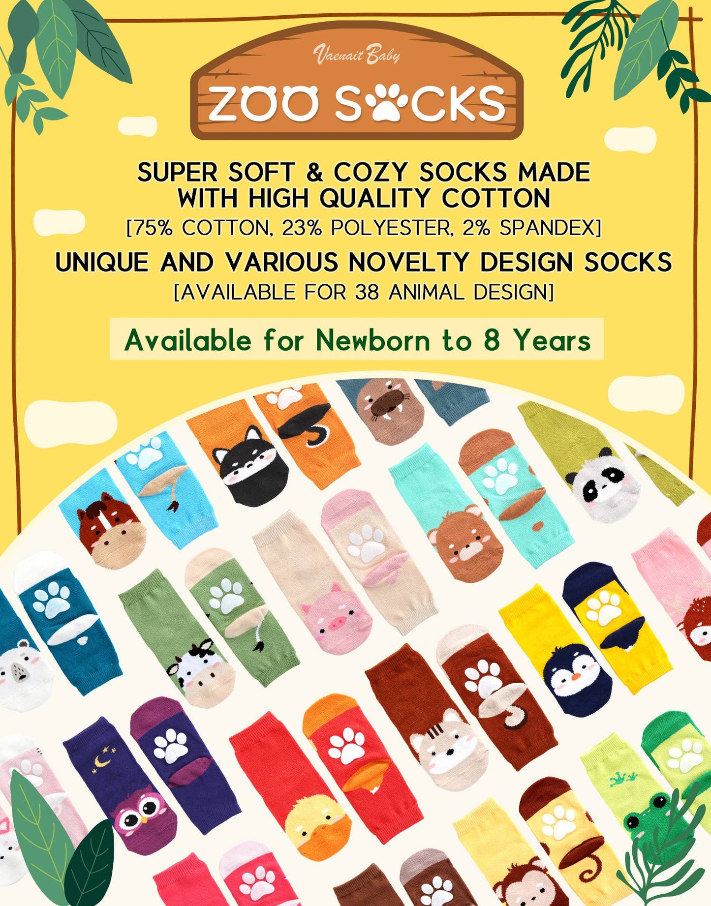 Panda Zoo Baby Animal Socks