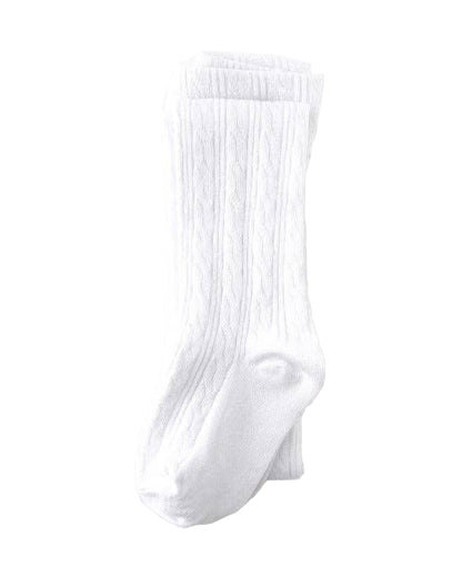 White Cable Knit Tights