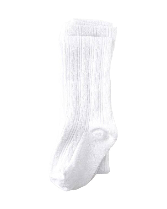 White Cable Knit Tights