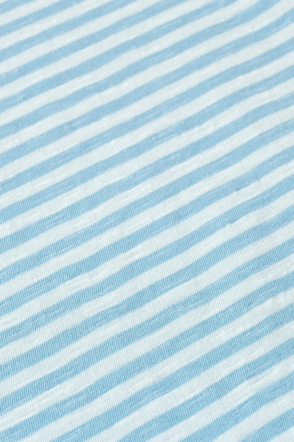 Blue Tonal Stripe Long Sleeve Crewneck Tee
