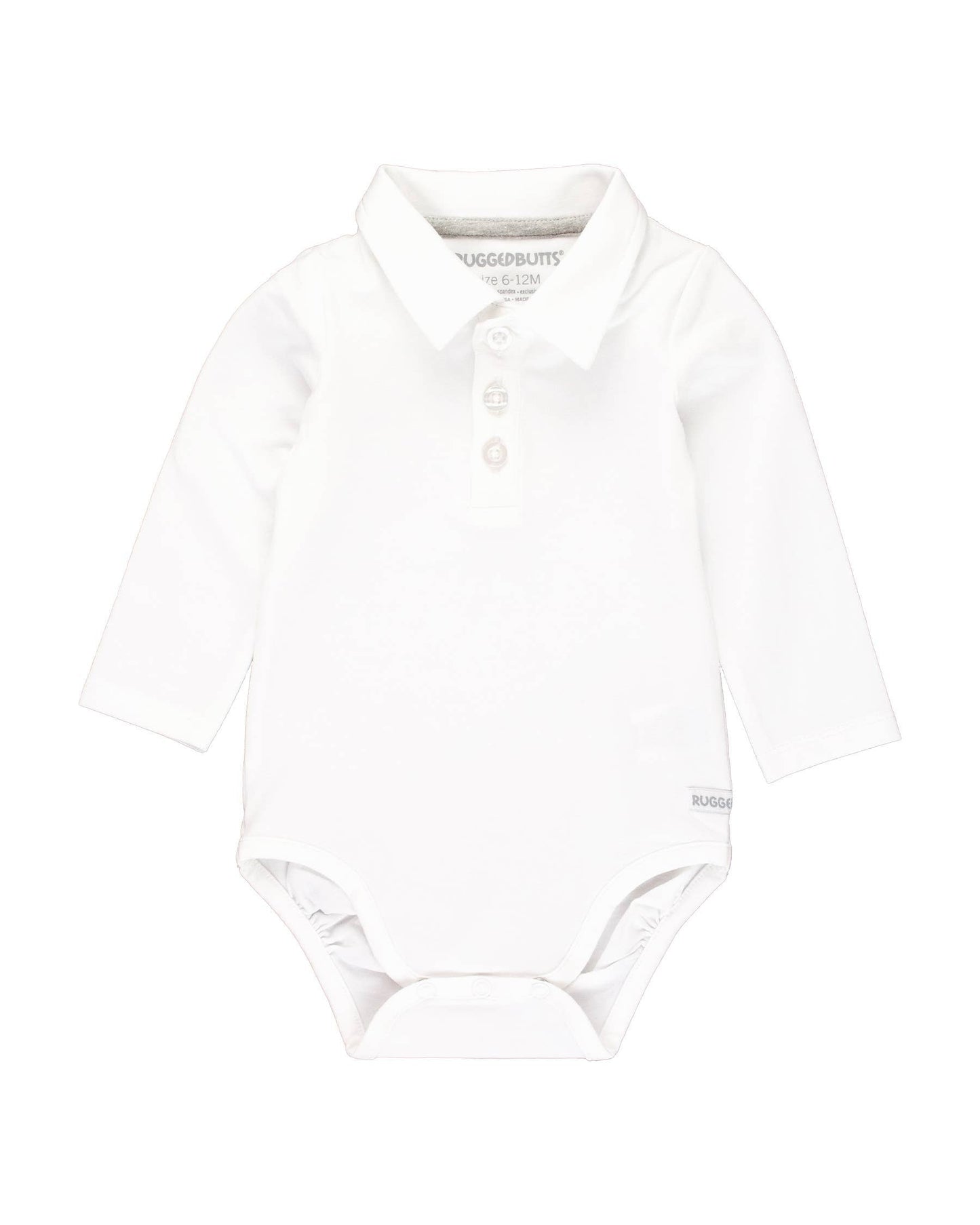 Baby Boys White Knit Polo Bodysuit