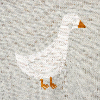 Organic Jacquard Knit Duck Waddle Baby Blanket