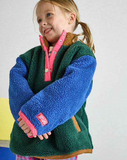 Color Block Fleece Pullover - Pink