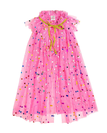 Raspberry Confetti Cape - Kids Dress Up Cape