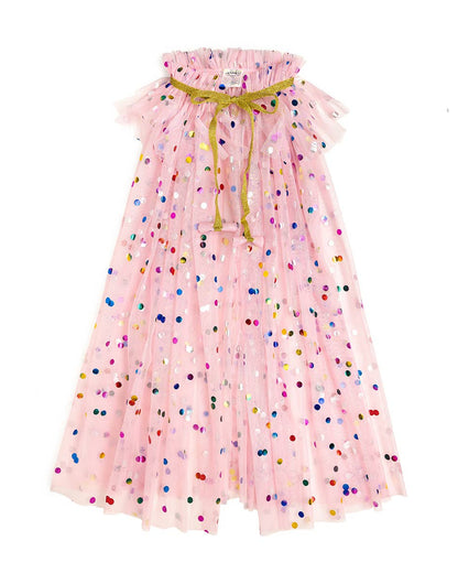Pink Confetti Cape - Kids Dress Up Cape