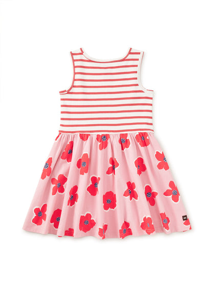 Print Mix Tank Skirted Dress- Rock Floral