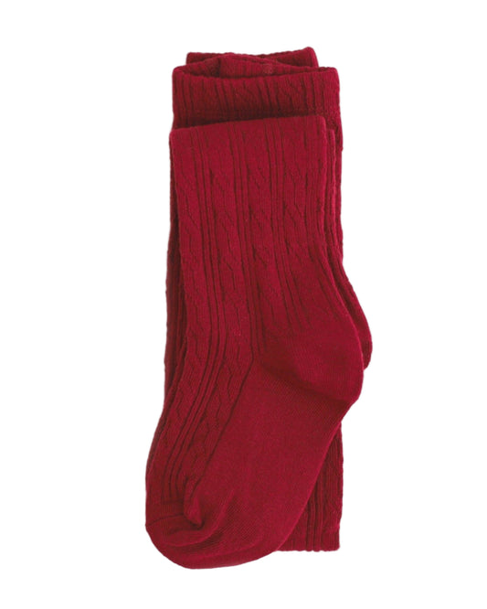 Crimson Cable Knit Tights