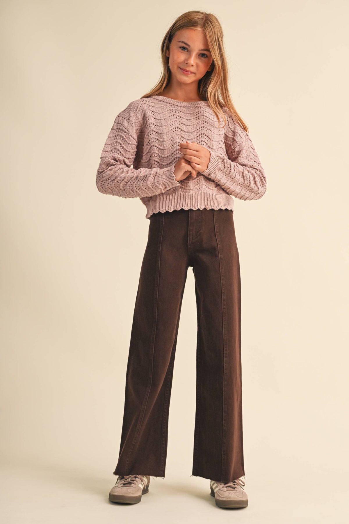 Wavy Knit Pull Over