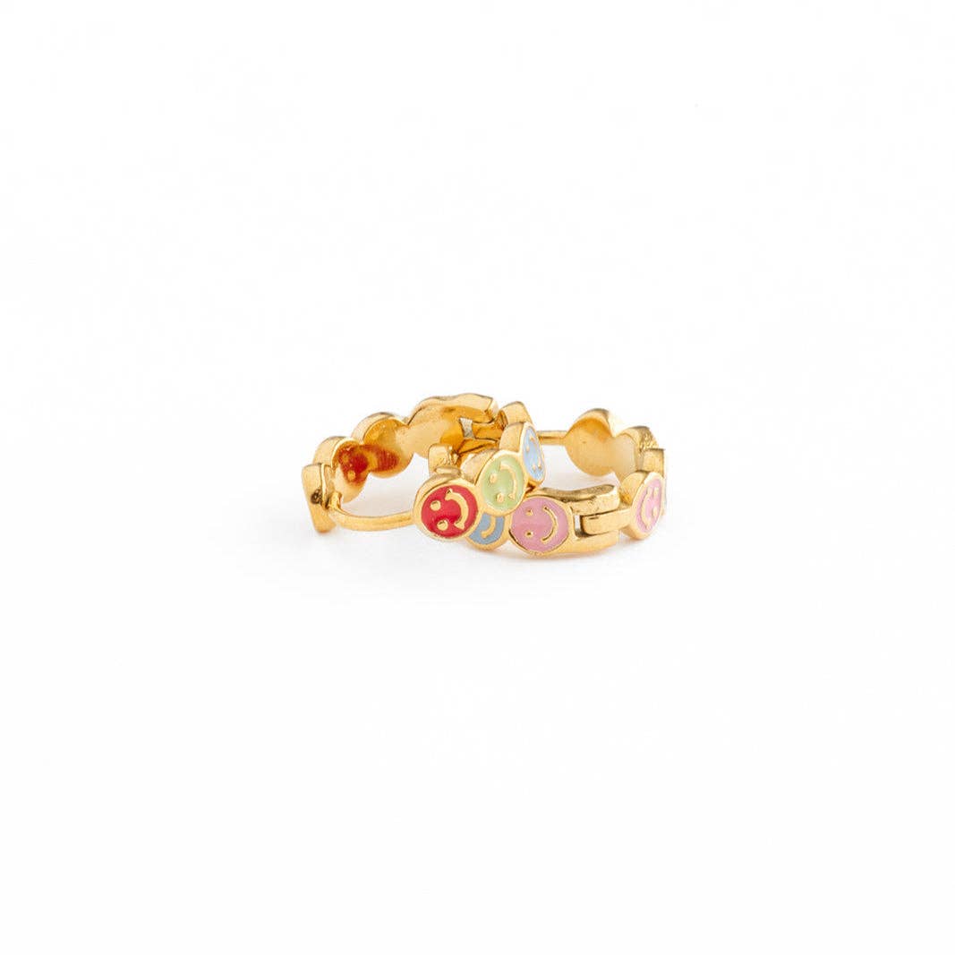 Smiley Face Hoop Earrings