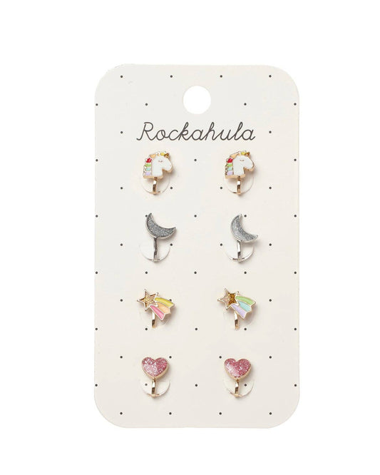 Rainbow Unicorn Clip On Earrings
