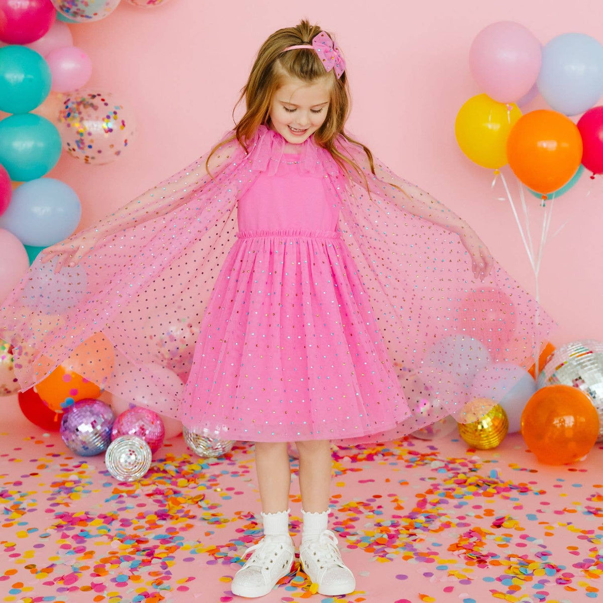 Raspberry Rhinestone Cape - Kids Dress Up Cape
