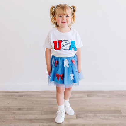 Silver Glitter Star Clip Set - Fourth of July - Kids Hair