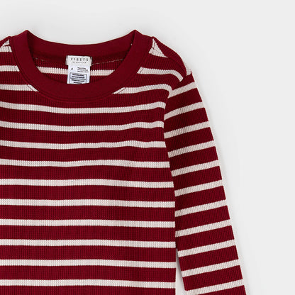 Scarlet Red Striped Thermal PJ Set