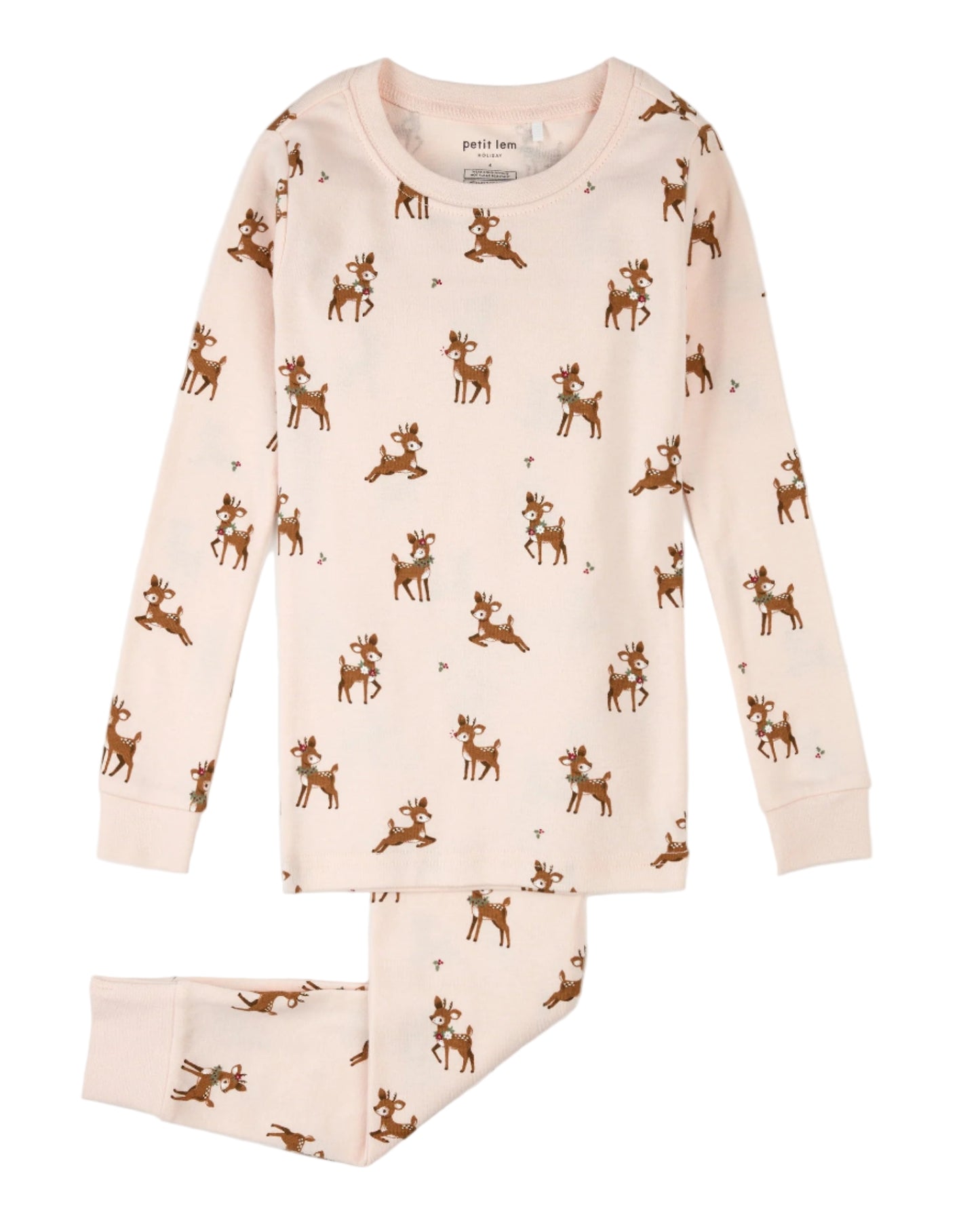 Soft Pink Reindeer PJ Set
