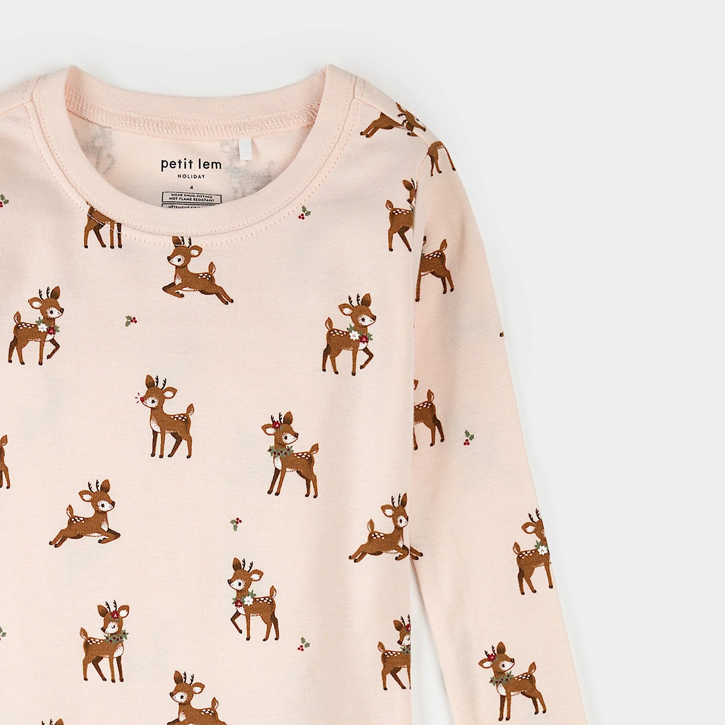 Soft Pink Reindeer PJ Set
