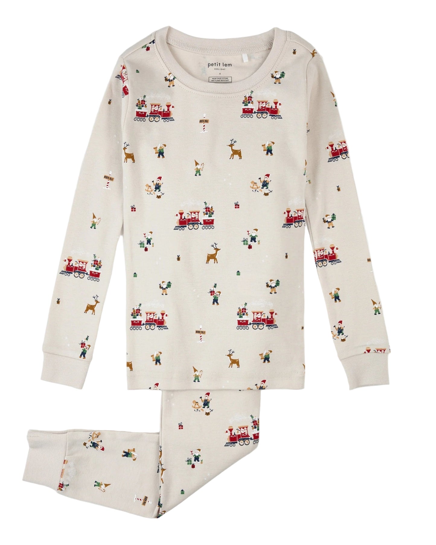 Creme Santa's Workshop PJ Set