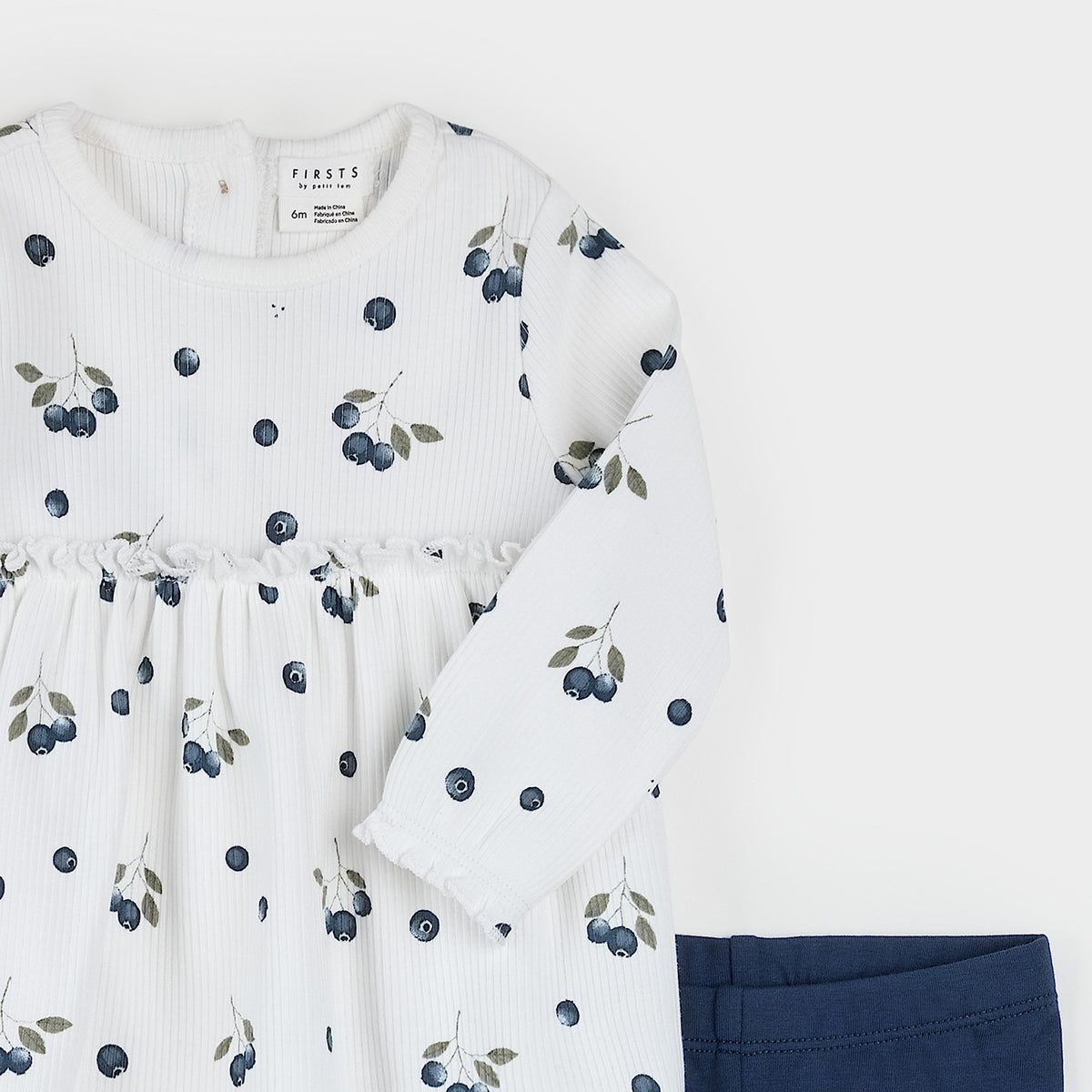 2 Pc Set: Dress and Legging- Blueberries
