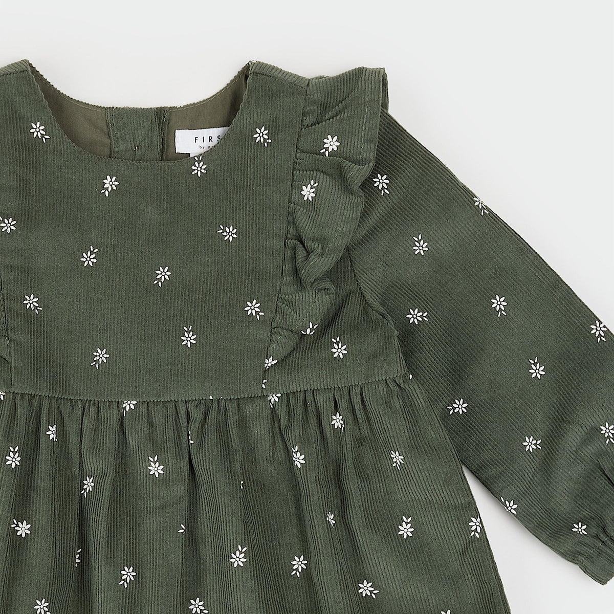 2 Pc Set: Dress Woven & Tights knit- Green DK