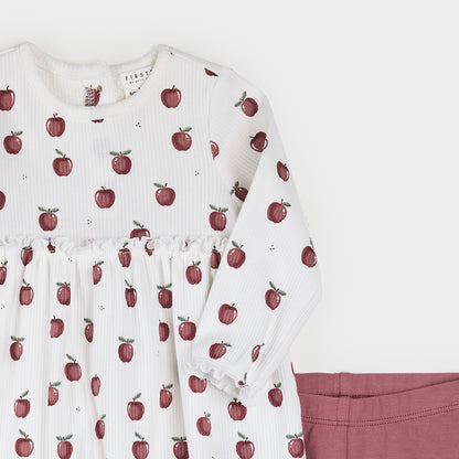 Dress and Leggings- Apples