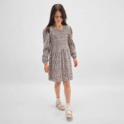 Long Sleeve Dress- Beige